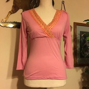 Pretty Good Brand bubble gum pink top NWT M